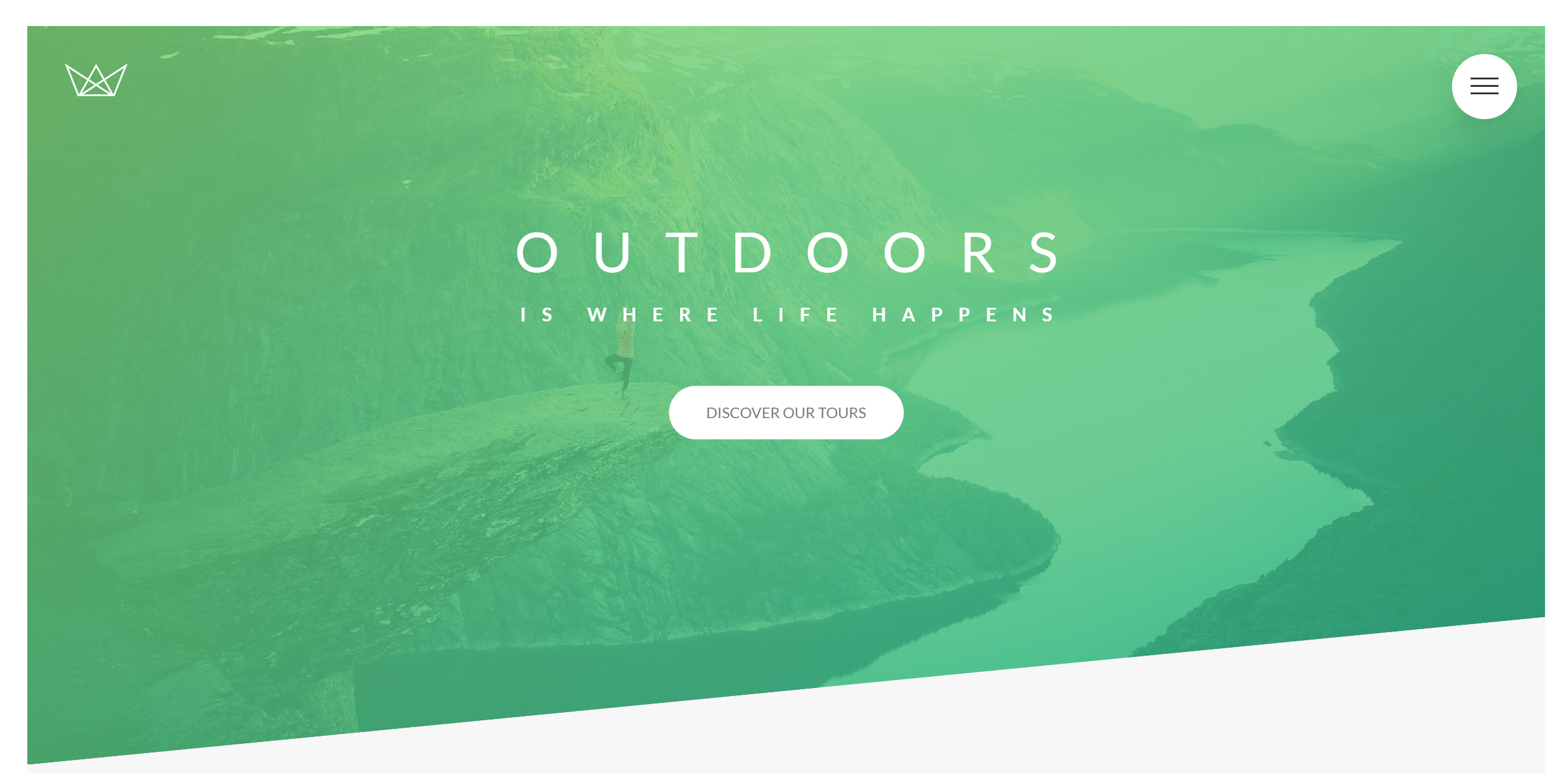 Natours Landing Page.