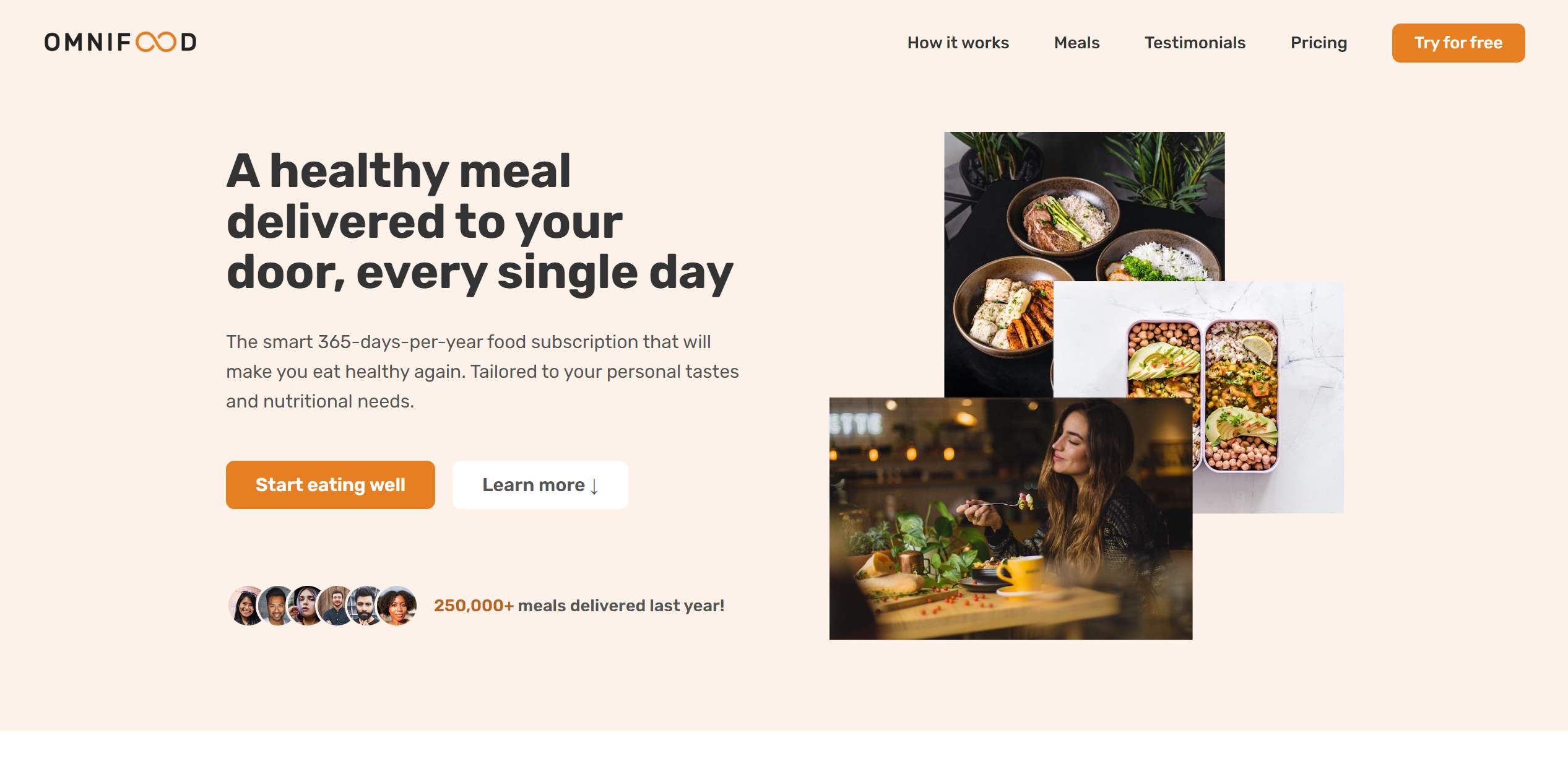 Omnifood Landing Page.